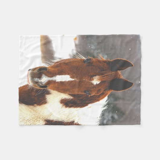 Winterpferd Fleecedecke (Vorderseite (Horizontal))