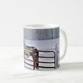 Winterpferd im Schneeurlaub Kaffeetasse (VorderseiteRechts)