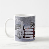 Winterpferd im Schneeurlaub Kaffeetasse (Links)