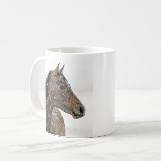 Winterpferd Kaffeetasse (Vorderseite Links)