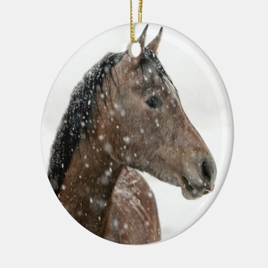 Winterpferd Keramik Ornament (Links)