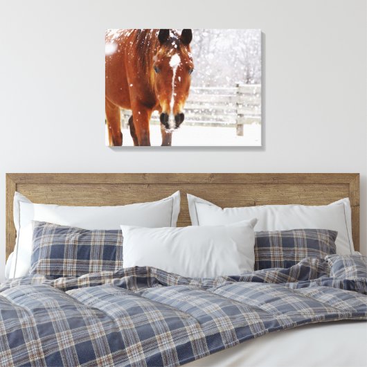 Winterpferd Leinwanddruck (Insitu (Schlafzimmer))