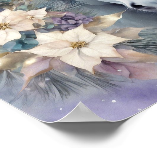 Winterpferd mit Blume Poster2 Poster (Ecke)