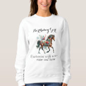 Winterpferd mit Blume Sweatshirt (Vorderseite)