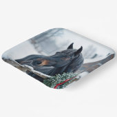 Winterpferd mit Weihnachtskranz Pappteller (Gewinkelt)