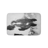 Winterpferd Schwarz-Weiß Badematte (Vorderseite)
