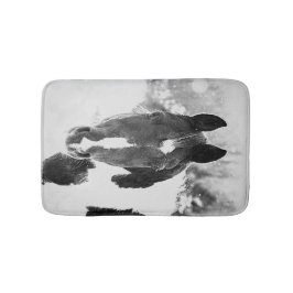 Winterpferd Schwarz-Weiß Badematte