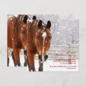 Winterpferd Weihnachtsfest Party Einladung (Vorne/Hinten)