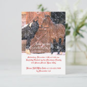 Winterpferd Weihnachtsfest Party Einladung (Stehend Vorderseite)