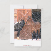 Winterpferd Weihnachtsfest Party Einladung (Rückseite)