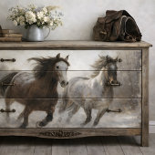Winterpferde auf Seite nach Seite Decoupage Seidenpapier