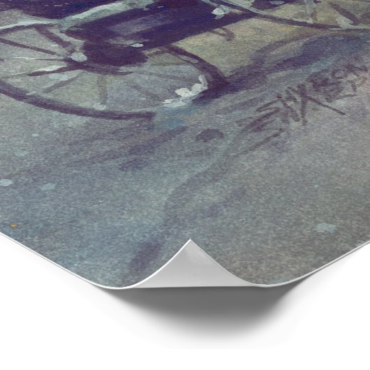 WINTERPFERDE & BUGGY VON SHARON SHARPE POSTER (Ecke)