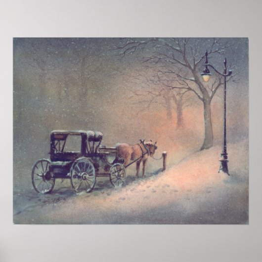 WINTERPFERDE & BUGGY VON SHARON SHARPE POSTER (Vorne)