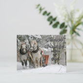Winterpferde der Jahreszeit Postkarte (Stehend Vorderseite)