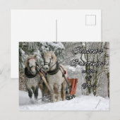 Winterpferde der Jahreszeit Postkarte (Vorne/Hinten)