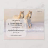 Winterpferde Hochzeit Datum Postkarte speichern (Rückseite)