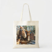 Winterpferde im Sturbridge Village Tote Bag Tragetasche (Vorne)