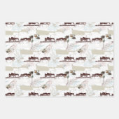 Winterpferde Magnolias Geschenkpapier Set (Vorderseite)