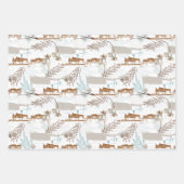 Winterpferde Magnolias Geschenkpapier Set (Vorderseite)