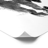 Winterpferde Pferde Pferde B&W Poster (Ecke)