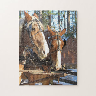 Winterpferde-Themen-Puzzle Puzzle