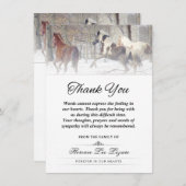 Winterpferde Vielen Dank Beileid Worte Dankeskarte (Vorne/Hinten)