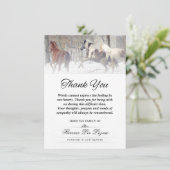 Winterpferde Vielen Dank Beileid Worte Dankeskarte (Stehend Vorderseite)