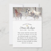 Winterpferde Vielen Dank Beileid Worte Dankeskarte (Rückseite)