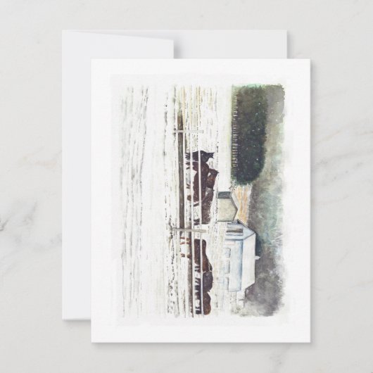 Winterpferde Wasserfarbe (Vorderseite)