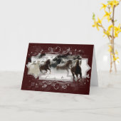 Winterpferdkarte Karte (Gelbe Blume)