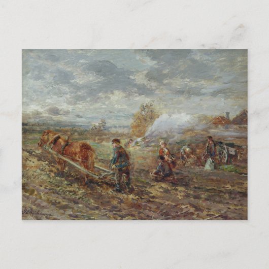 Winterpflügen Postkarte (Vorderseite)
