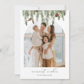 Winterpine Arch Foto Urlaubskarte Einladung (Vorderseite)