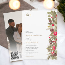 Winterpine Elegantes Foto Qr Code Hochzeit