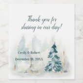 Winterpine-Hochzeit Weinetikett (Einzelnes Label)