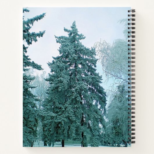 Winterpine mit Schnee Notizblock (Rückseite)