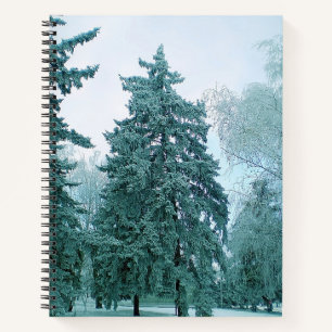 Winterpine mit Schnee Notizblock