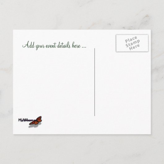 Winterpine Save the Date Postkarte (Rückseite)