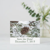 Winterpine Save the Date Postkarte (Stehend Vorderseite)