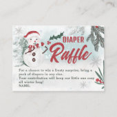 Winterpine-Schneemann niedlicher Windelwascher Tom Begleitkarte (Vorderseite)