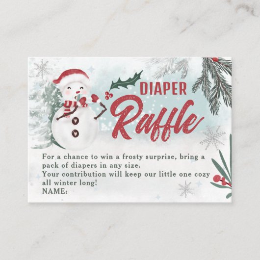 Winterpine-Schneemann niedlicher Windelwascher Tom Begleitkarte (Vorderseite)