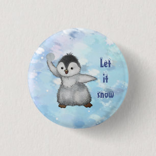 Winterpinguin button