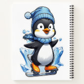Winterpinguin Eisstockschießen Notizblock (Rückseite)