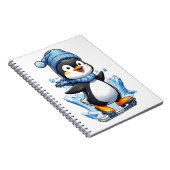 Winterpinguin Eisstockschießen Notizblock (Rechte Seite)