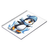 Winterpinguin Eisstockschießen Notizblock (Linke Seite)