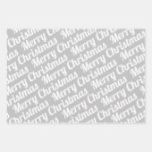 Winterpinguin, frohe Weihnachten und Schneeflocken Geschenkpapier Set (Vorderseite 2)