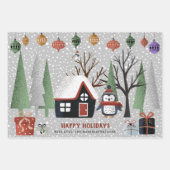 Winterpinguin, frohe Weihnachten und Schneeflocken Geschenkpapier Set (Vorderseite)