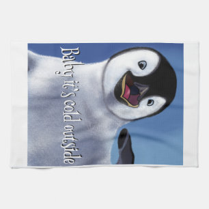 Winterpinguin Geschirrtuch