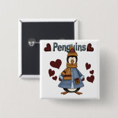 Winterpinguin-Hemden und -Geschenke Button (Vorne & Hinten)