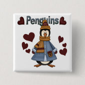 Winterpinguin-Hemden und -Geschenke Button (Vorderseite)
