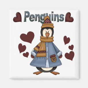 Winterpinguin-Hemden und -Geschenke Magnet